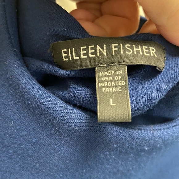 Eileen Fisher blue long sleeve dress - Picture 2 of 4